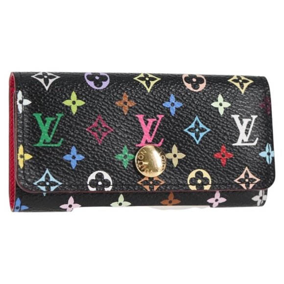 LOUIS VUITTON Multicolor Multicles 4 Key Case Black M93732 LV Auth yk18052A - Picture 1 of 16